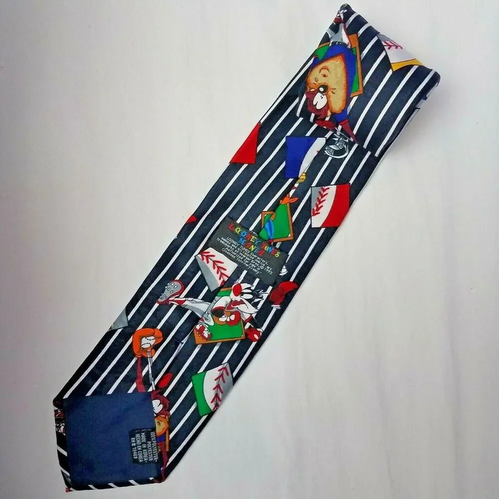 Looney Tunes Mania Baseball Tie 1993 Vintage Bugs Bunny